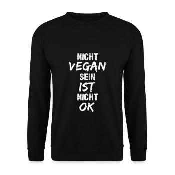 Vegan Kein Fleisch Gemüse Veganer Lebensstil Vegan - Unisex Pullover - Schwarz - Vorne - Alina (178cm) & Michal (187cm)