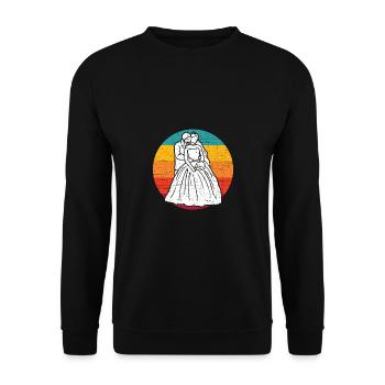 Sunset Bride and Groom - Unisex Sweatshirt - black - Front - Alina (178cm) & Michal (187cm)