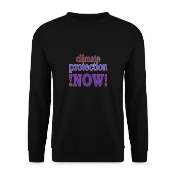 climate-protection-NOW.. - Unisex Pullover - Schwarz - Vorne - Alina (178cm) & Michal (187cm)