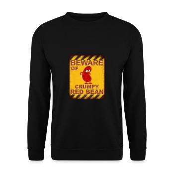 Beware of Crumpy Red Bean - Warnung - Unisex Pullover - Schwarz - Vorne - Alina (178cm) & Michal (187cm)