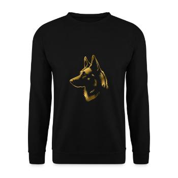 Malinois, dog head, drawing gold - Unisex Sweatshirt - black - Front - Alina (178cm) & Michal (187cm)