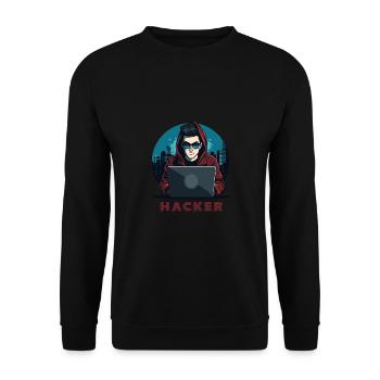 Hacker Sonnenbrille Hacker Anonymous Hacker - Unisex Pullover - Schwarz - Vorne - Alina (178cm) & Michal (187cm)