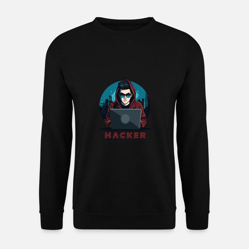 Hacker Sunglasses Hacker Anonymous Hacker - Unisex Sweatshirt - black