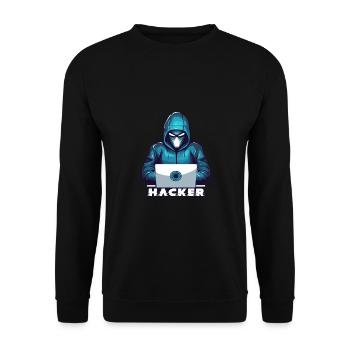 Maskierter Hacker Hacking - Unisex Pullover - Schwarz - Vorne - Alina (178cm) & Michal (187cm)