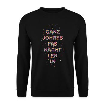 GanzjohersfasnaechtlerIn - Unisex Pullover - Schwarz - Vorne - Alina (178cm) & Michal (187cm)
