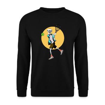 Skeleton Playing Tennis - Unisex Sweatshirt - black - Front - Alina (178cm) & Michal (187cm)
