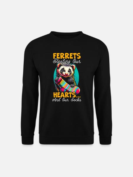 Lustiges Frettchen-liebhaber-wiesel-säugetier-tier - Unisex Pullover - Schwarz