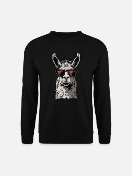 Lustiges Lama Alpaka - Unisex Pullover - Schwarz