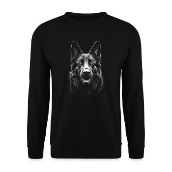 German Shepherd Portrait Dog Dog - Unisex Sweatshirt - black - Front - Alina (178cm) & Michal (187cm)