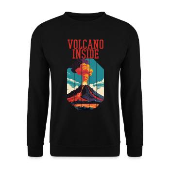 Volcano Saying Choleric - Unisex Sweatshirt - black - Front - Alina (178cm) & Michal (187cm)