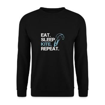Kitesurfer Eat Sleep Kite Repeat - Unisex Sweatshirt - black - Front - Alina (178cm) & Michal (187cm)