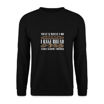 Je fais du pain et je sais des choses - Sweat-shirt Unisexe - noir - Devant - Alina (178cm) & Michal (187cm)