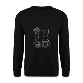 German grey - Unisex Pullover - Schwarz - Vorne - Alina (178cm) & Michal (187cm)