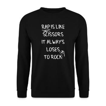 Rap Scissors Rock Music Gift - Unisex Sweatshirt - black - Front - Alina (178cm) & Michal (187cm)