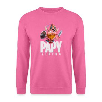 Opa Wikinger lustig Zeichnung Humor Berserker Walhalla - Unisex Pullover - Pink - Vorne