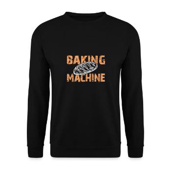 Ich backe mein Brot selbst - Unisex Pullover - Schwarz - Vorne - Alina (178cm) & Michal (187cm)