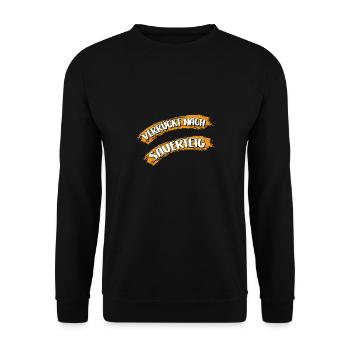 Verrückt nach Sauerteig - ich backe selber - Unisex Pullover - Schwarz - Vorne - Alina (178cm) & Michal (187cm)