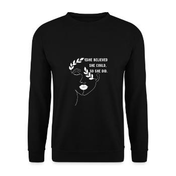 Women's Articles with Inspirational Quotes - Unisex Sweatshirt - black - Front - Alina (178cm) & Michal (187cm)