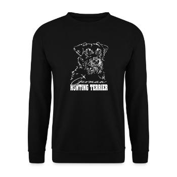 GERMAN HUNTING TERRIER Wirehaired Wilsign's Hunting Dog - Unisex Sweatshirt - black - Front - Alina (178cm) & Michal (187cm)