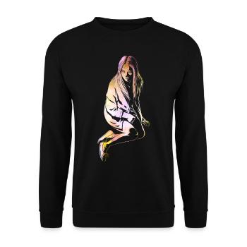 Fire Girl - Unisex Sweatshirt - black - Front - Alina (178cm) & Michal (187cm)