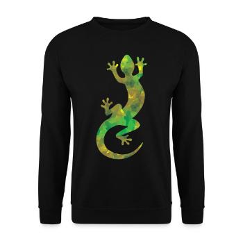 Eidechse Tarnung - Unisex Pullover - Schwarz - Vorne - Alina (178cm) & Michal (187cm)