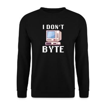 I Don't Byte Computer Scientist Programmer IT Funny - Unisex Sweatshirt - black - Front - Alina (178cm) & Michal (187cm)