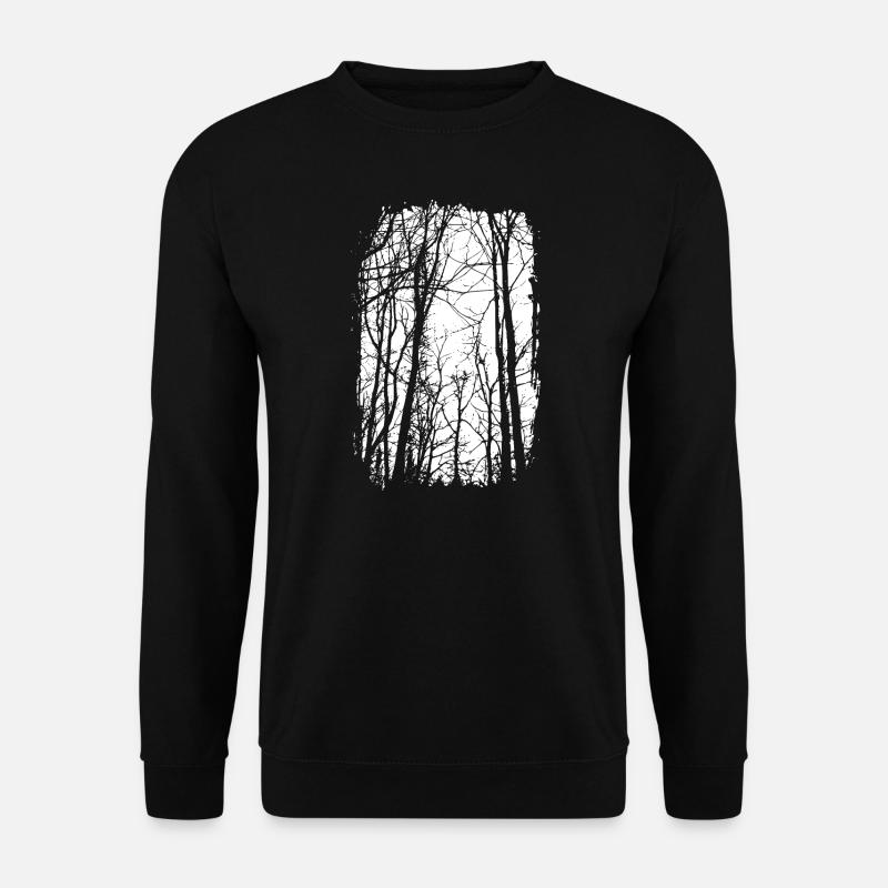 Wald - schwarz/weiss - Natur - Nachhaltige Kunst - Unisex Pullover - Schwarz