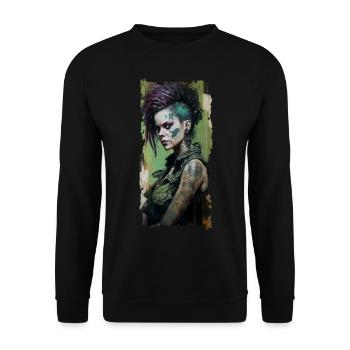 Tatouage Punk Rock Fille Punkrock - Sweat-shirt Unisexe - noir - Devant - Alina (178cm) & Michal (187cm)