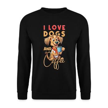 Dog Coffee I Love Dogs And Coffee Saying Funny - Unisex Sweatshirt - black - Front - Alina (178cm) & Michal (187cm)