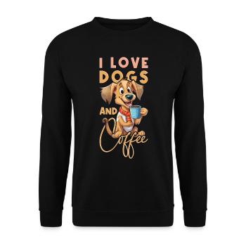 Dog Coffee I Love Dogs And Coffee Saying Funny - Unisex Sweatshirt - black - Front - Alina (178cm) & Michal (187cm)