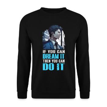 Citations de motivation de succès - Chemise d’anime - Sweat-shirt Unisexe - noir - Devant - Alina (178cm) & Michal (187cm)