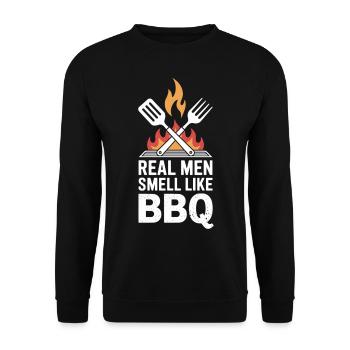 BBQ King – Real Men sent le gril - Sweat-shirt Unisexe - noir - Devant - Alina (178cm) & Michal (187cm)