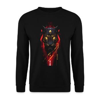 Futuristic Panther Gaming - Unisex Sweatshirt - black - Front - Alina (178cm) & Michal (187cm)