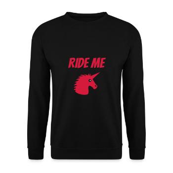Chevauche-moi (tête de licorne) - Sweat-shirt Unisexe - noir - Devant - Alina (178cm) & Michal (187cm)