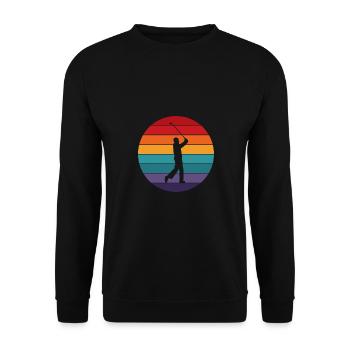 RETRO GOLF DESIGN - Unisex Pullover - Schwarz - Vorne - Alina (178cm) & Michal (187cm)