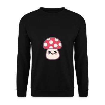 Champignon à mouches Doux Kawaii - Sweat-shirt Unisexe - noir - Devant - Alina (178cm) & Michal (187cm)