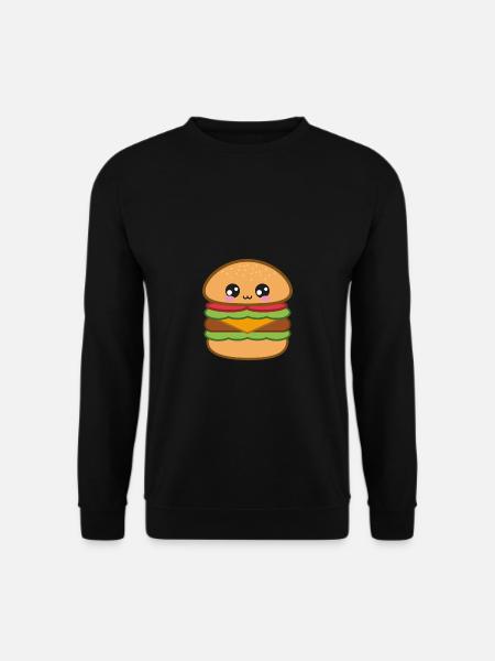 Burger Fastfood Sød Kawaii - Unisex sweater - sort
