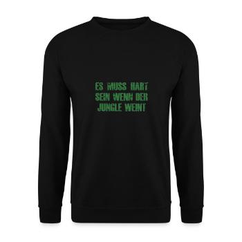 Es muss hart sein wenn der Jungle weint - Unisex Pullover - Schwarz - Vorne - Alina (178cm) & Michal (187cm)