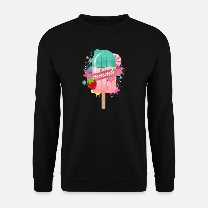 Eis am Stiel mit Erdbeere - Unisex Pullover - Schwarz