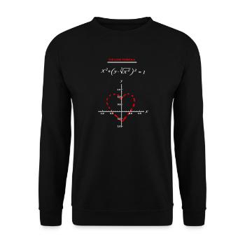 Mathe - das Liebes-Formel-T-Shirt - Unisex Pullover - Schwarz - Vorne - Alina (178cm) & Michal (187cm)