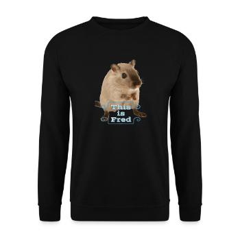 This is fred funny sweet mouse gift idea - Unisex Sweatshirt - black - Front - Alina (178cm) & Michal (187cm)
