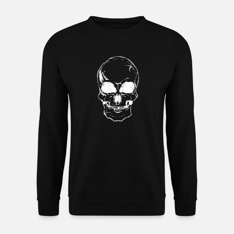 scull chalk white - Unisex Sweatshirt - black