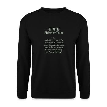 Shinrin-Yoku Japan Forest Bathing Forest Nature Gift - Unisex Sweatshirt - black - Front - Alina (178cm) & Michal (187cm)