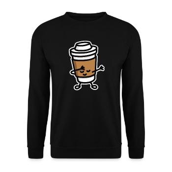 Dab / dabbing cardboard coffee cup - Unisex Sweatshirt - black - Front - Alina (178cm) & Michal (187cm)