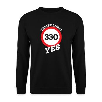 Tempolimit, Speed limit Autobahn - Unisex Pullover - Schwarz - Vorne - Alina (178cm) & Michal (187cm)
