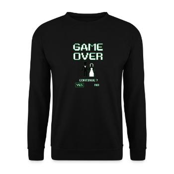 Ultimatives Level Ehe – Junggesellen Game Over? - Unisex Pullover - Schwarz - Vorne - Alina (178cm) & Michal (187cm)