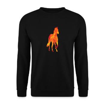 Year of the Fire Horse 2026 Chinese New Year - Unisex Sweatshirt - black - Front - Alina (178cm) & Michal (187cm)