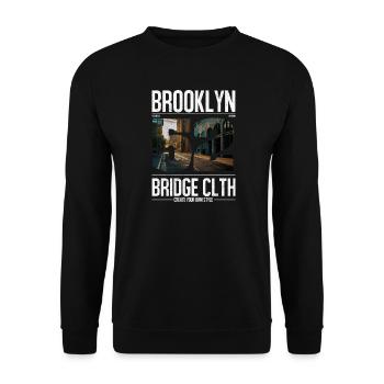 Brooklyn Bridge Straßenlinie - Unisex Pullover - Schwarz - Vorne - Alina (178cm) & Michal (187cm)