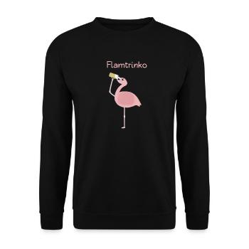 Flamtrinko Flamingo Bier Party Fun - Unisex Pullover - Schwarz - Vorne - Alina (178cm) & Michal (187cm)