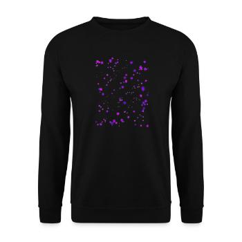 Purple color speckles - Unisex Sweatshirt - black - Front - Alina (178cm) & Michal (187cm)